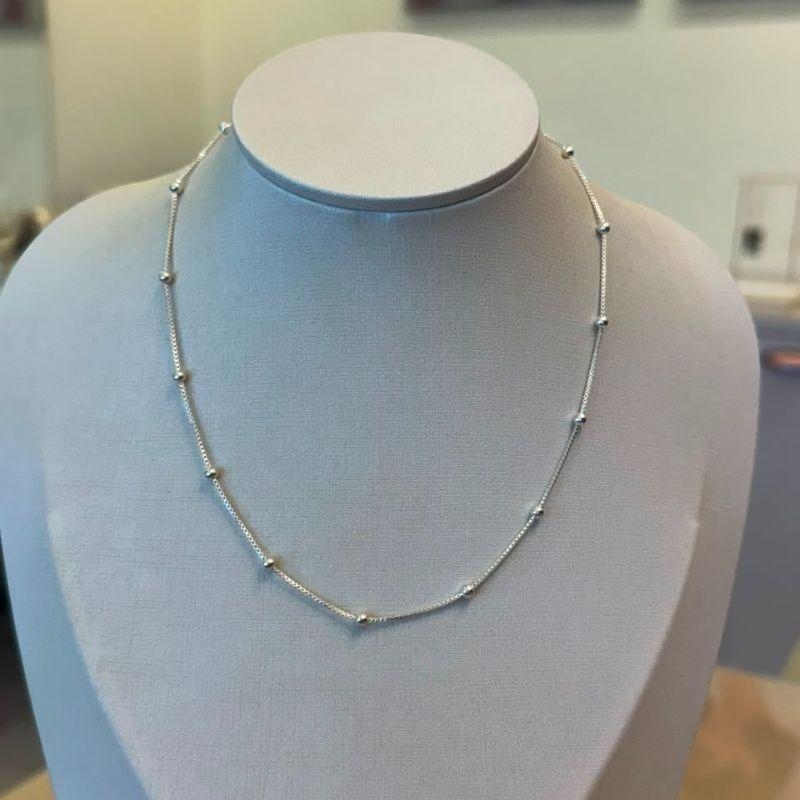 CHOKER PRATA VENEZIANA C/ BOLINHAS