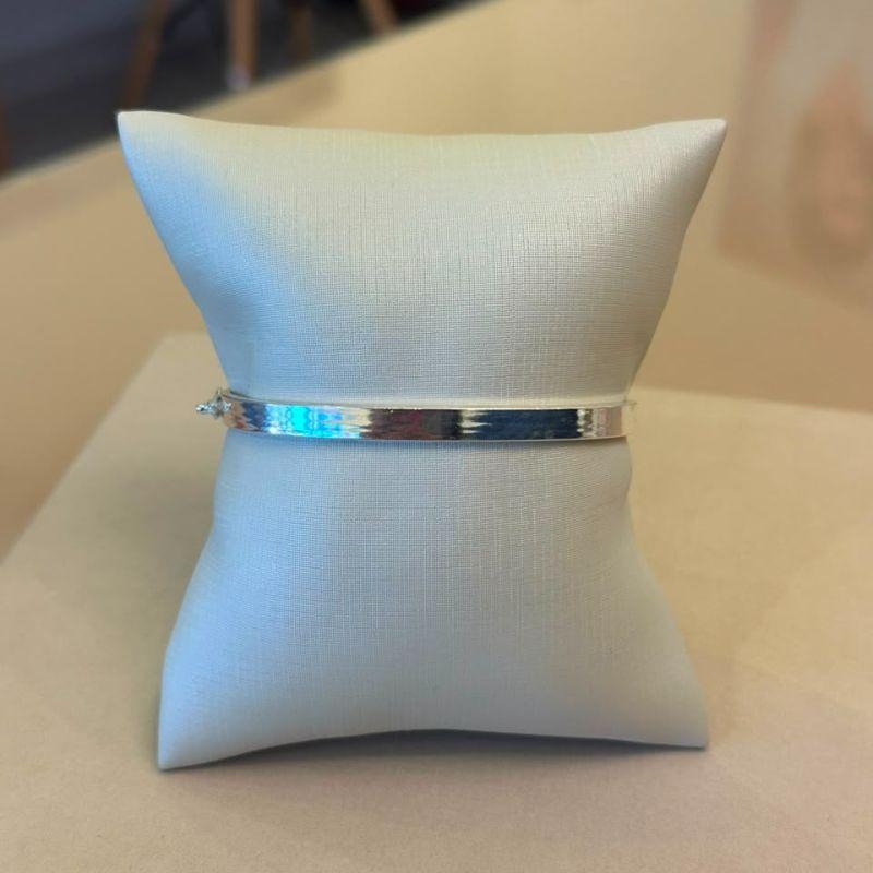 BRACELETE PRATA ARO RETO