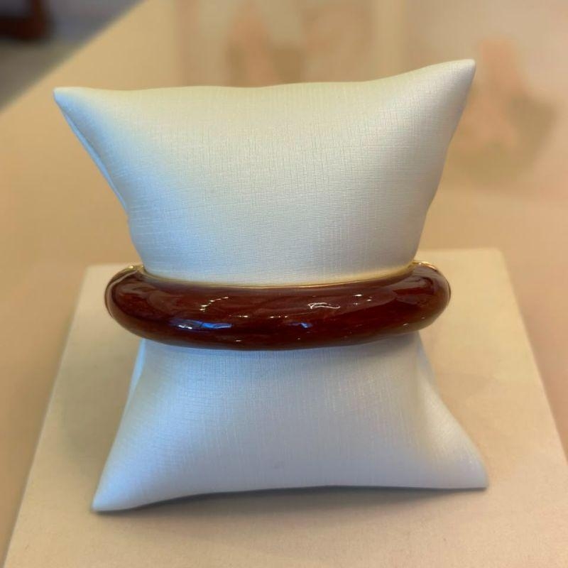 BRACELETE RESINADO MARSALA PEROLADO