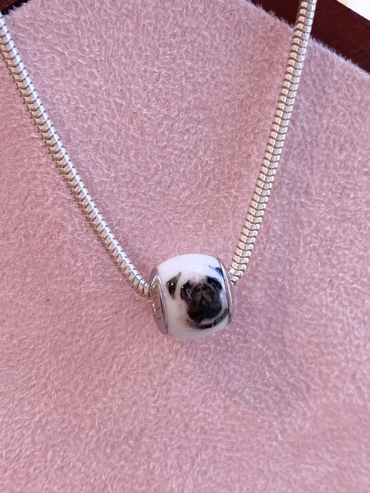 BERLOQUE PRATA MURANO CÃO PUG