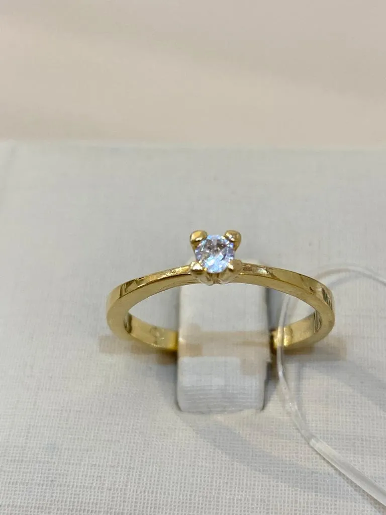 ANEL SOLITÁRIO FINO 4 GARRAS