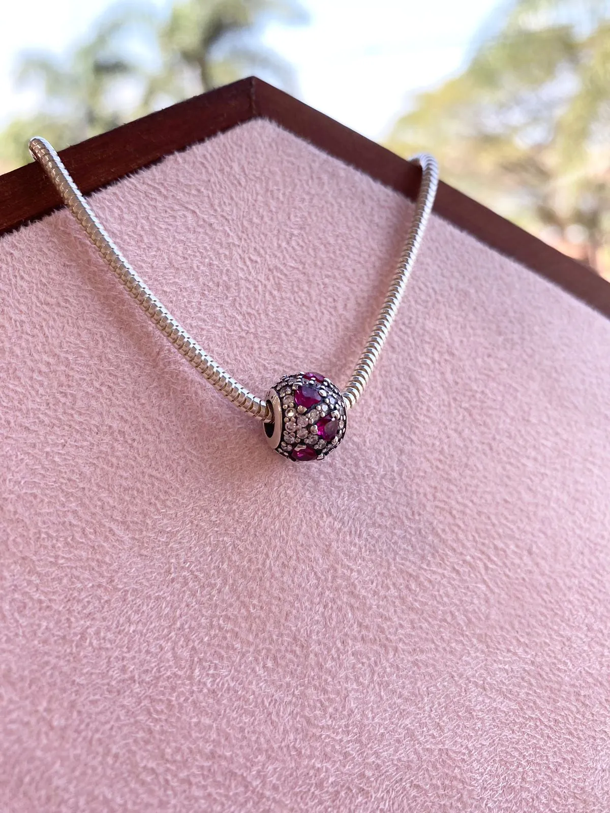 BERLOQUE PRATA ESPAÇADOR CRAVEJADO PINK