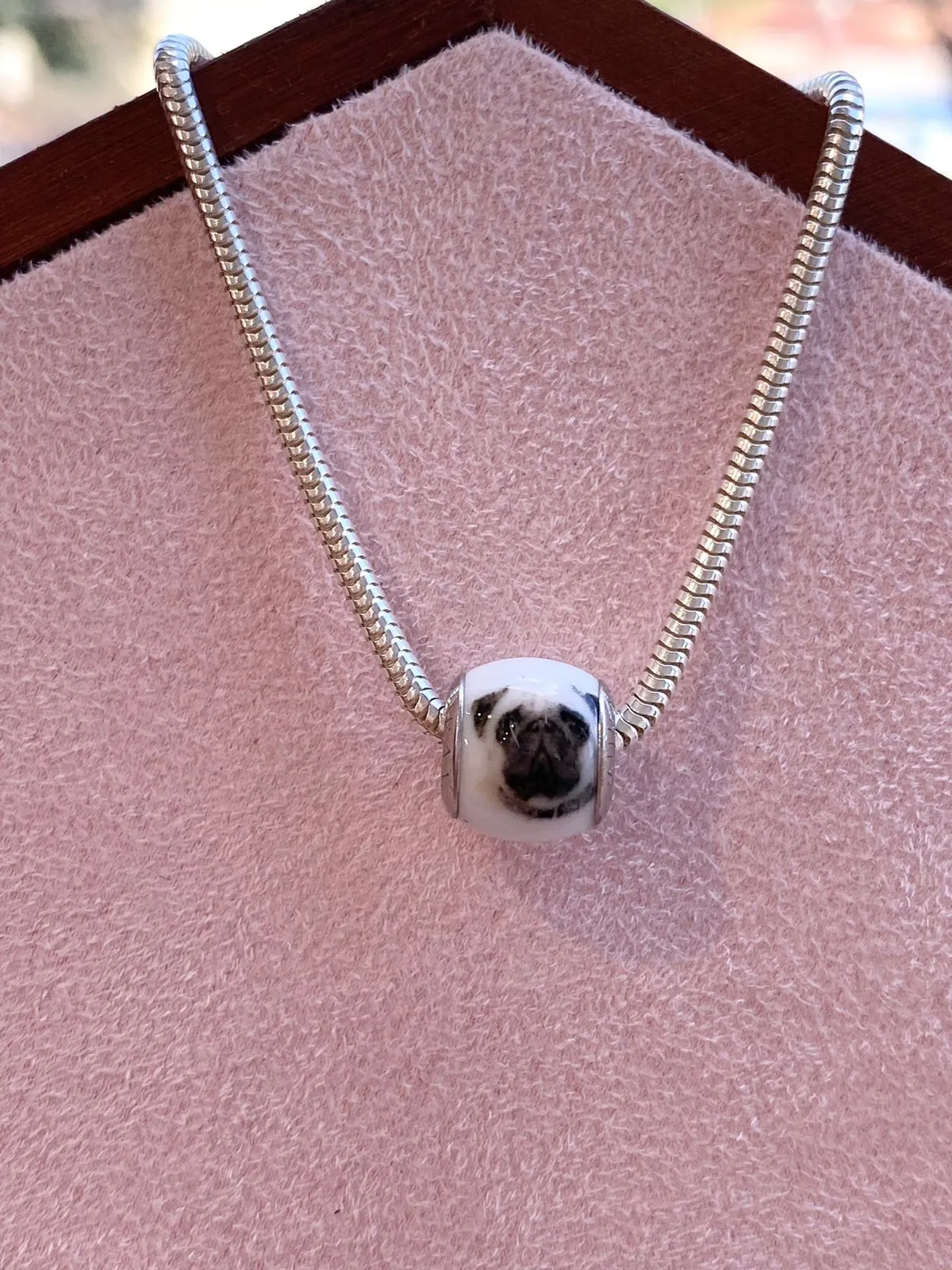 BERLOQUE PRATA MURANO CÃO PUG