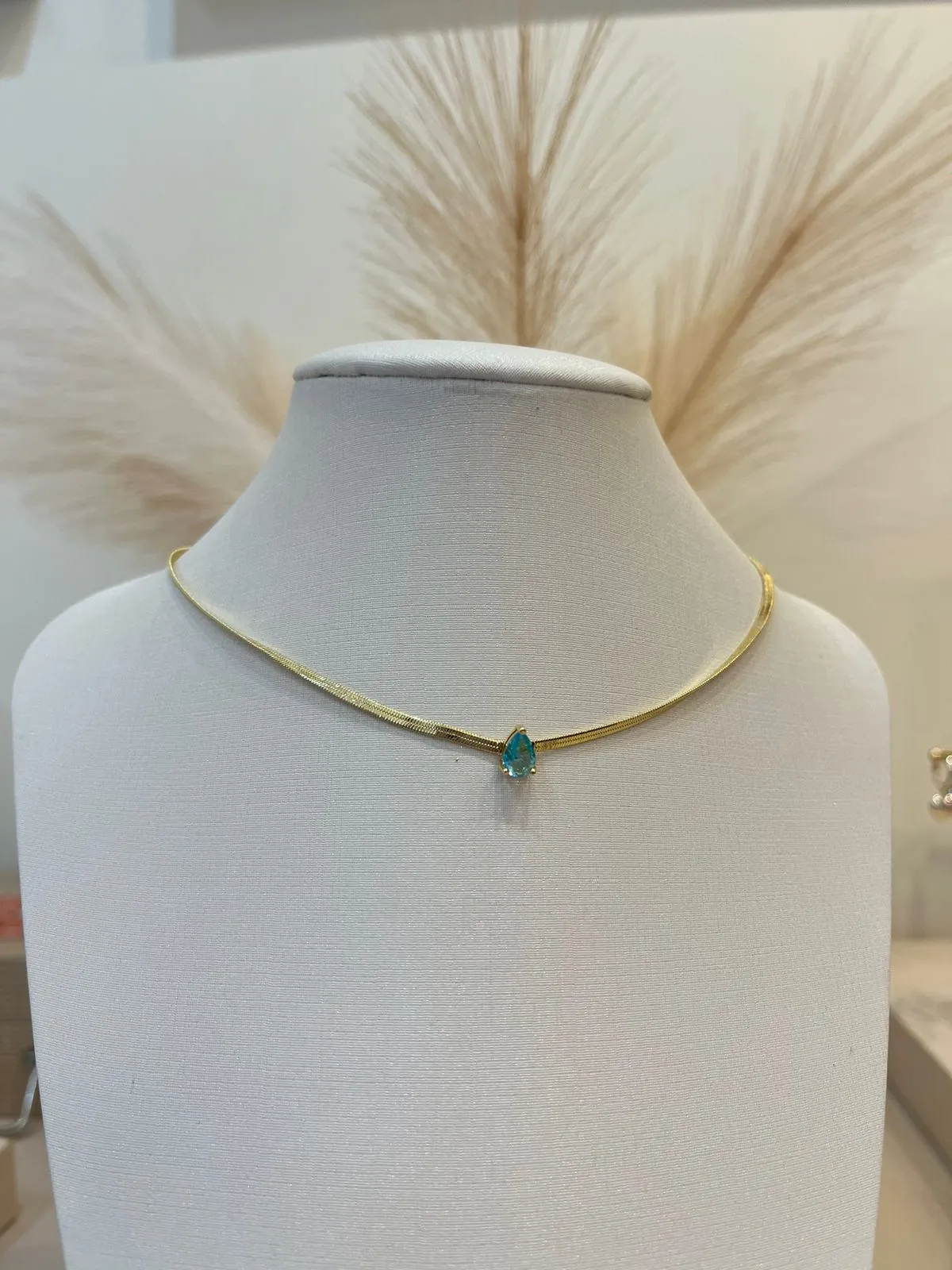 CHOKER FITA GOTA AZUL