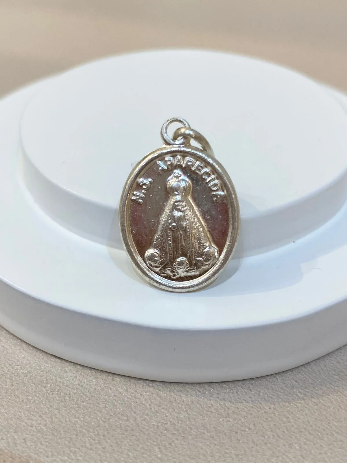 PINGENTE PRATA MEDALHA NOSSA SENHORA APARECIDA