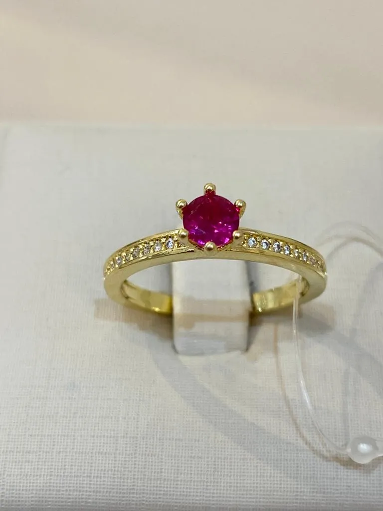 ANEL SOLITÁRIO PINK 22CM