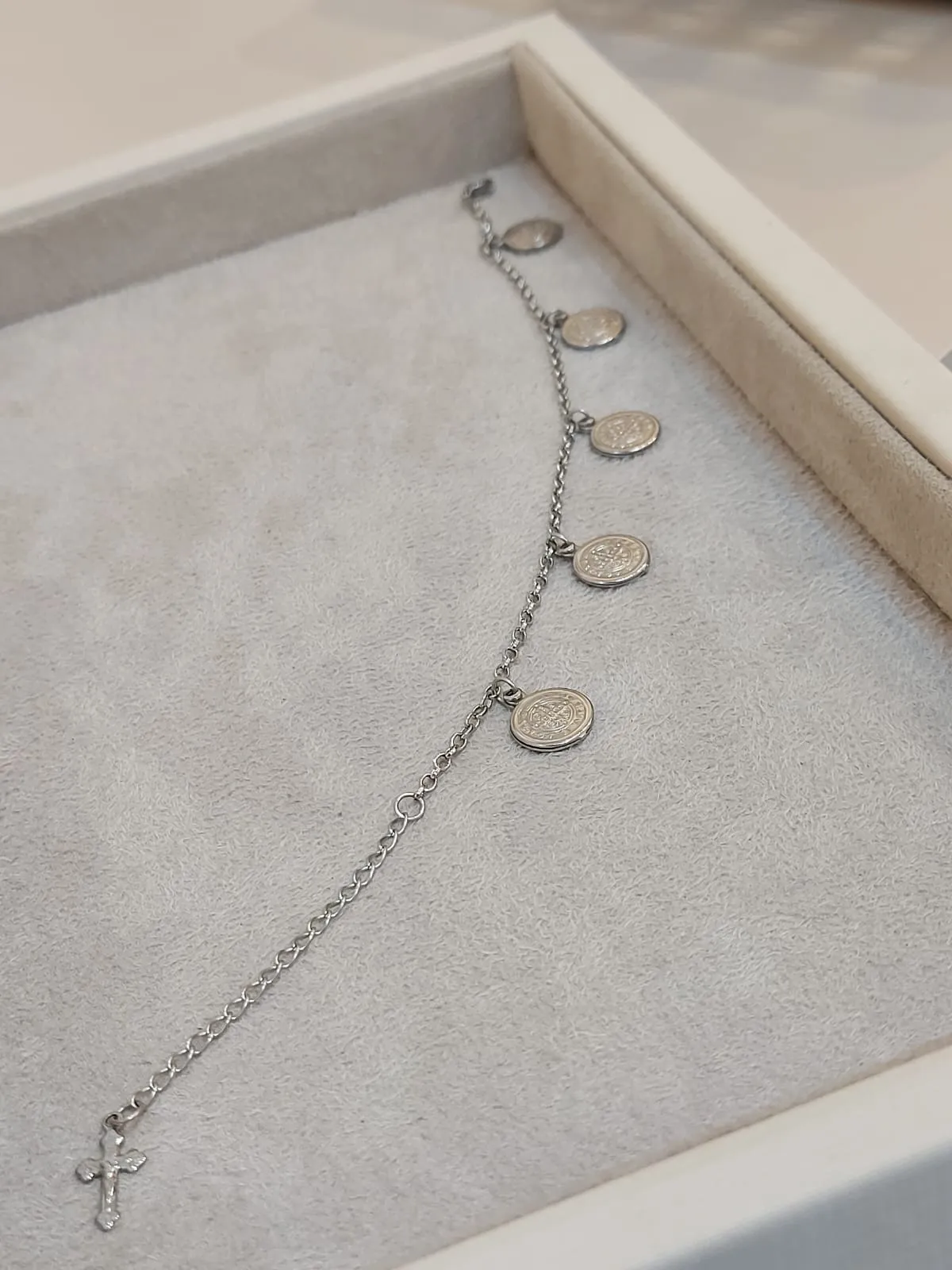 PULSEIRA AÇO MEDALHAS SÃO BENTO