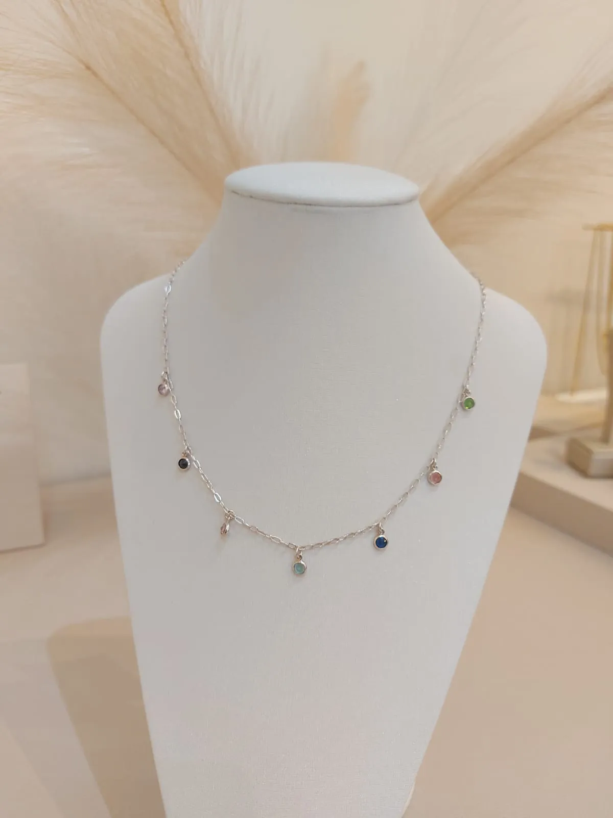 CHOKER PRATA AZUL TIFFANY/COLORS/VERDE/AZUL