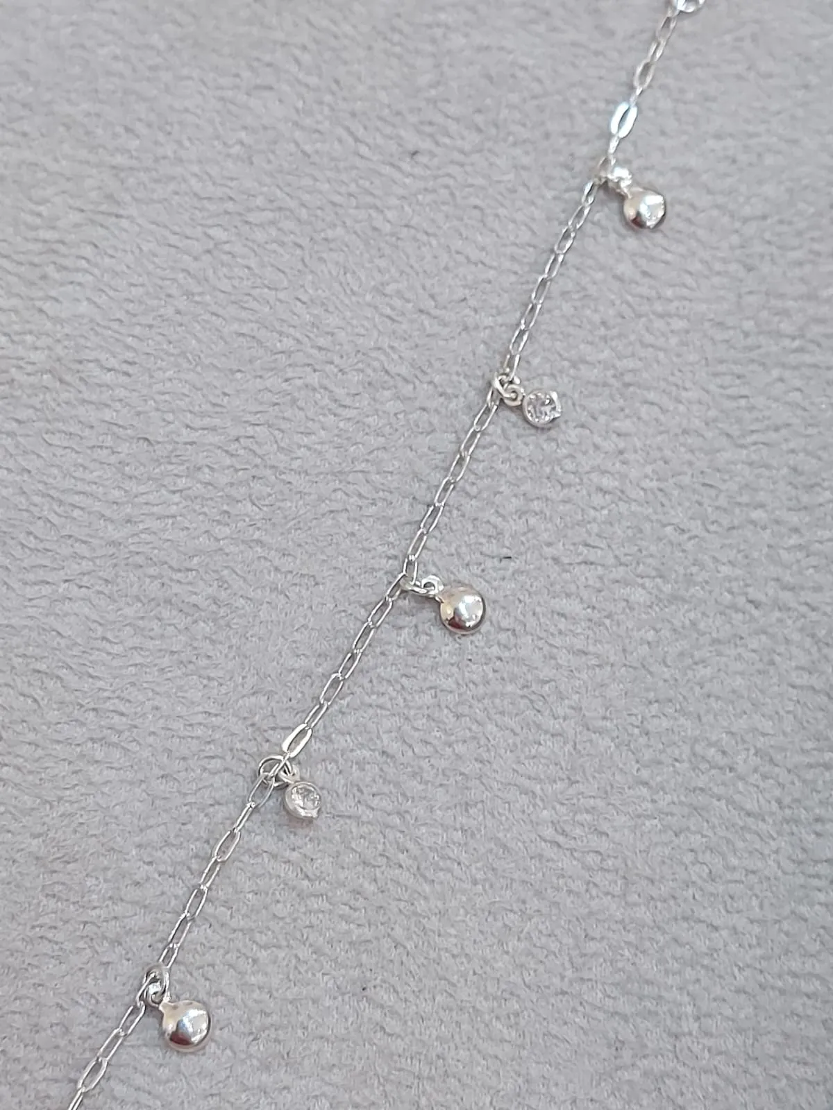 PULSEIRA PRATA  ZIRCÔNIAS E BOLINHAS