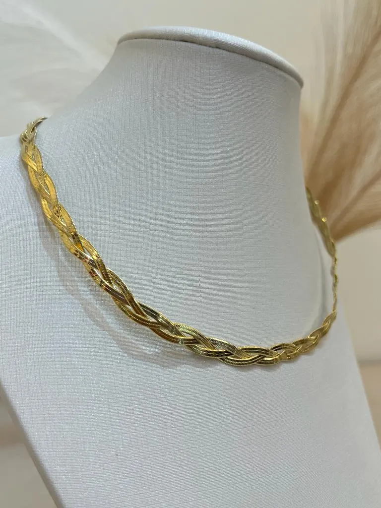 CHOKER TRANÇADA 2 FIOS