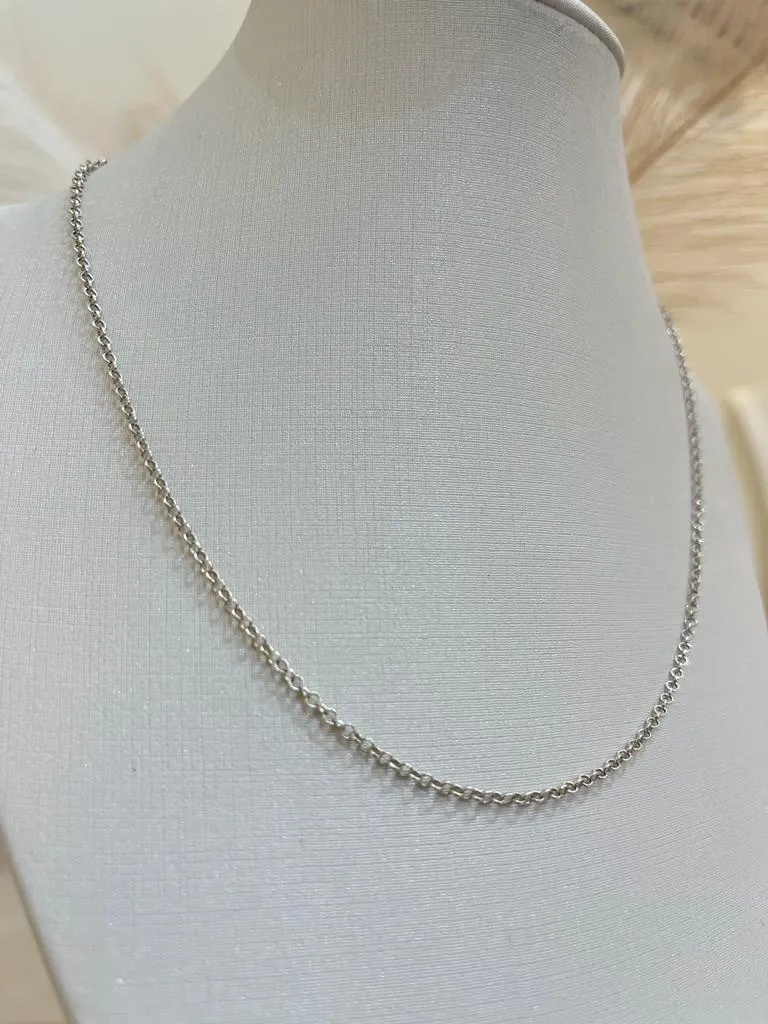 CORRENTE PRATA ELO PORTUGUÊS 40CM
