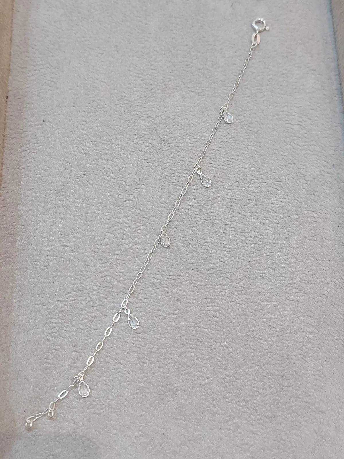 PULSEIRA PRATA GOTAS ZIRCÔNIAS