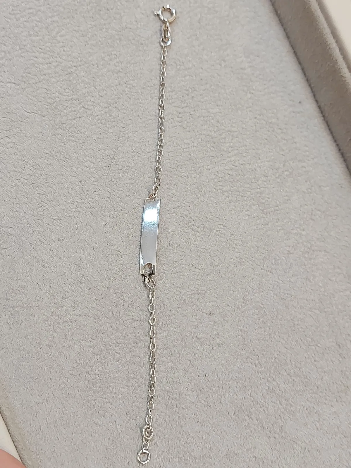 PULSEIRA PRATA INFANTIL PLAQUINHA LISA