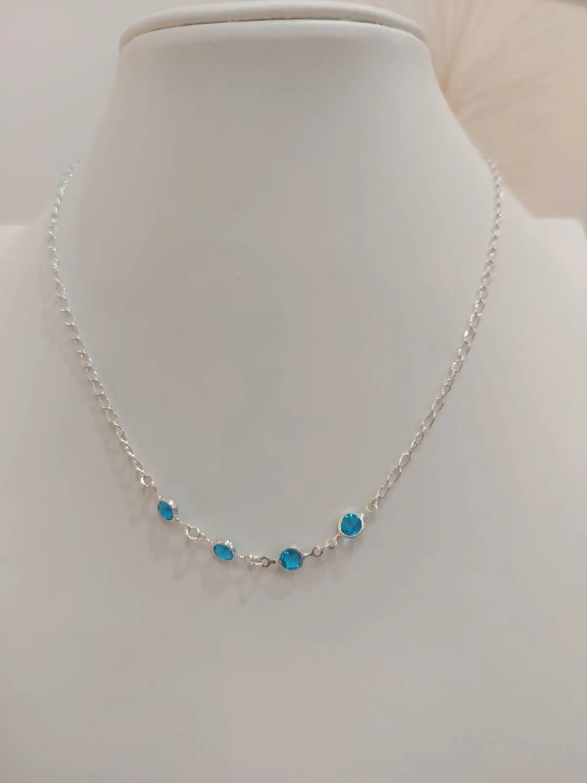 CHOKER PRATA ZIRCÔNIA AZUL