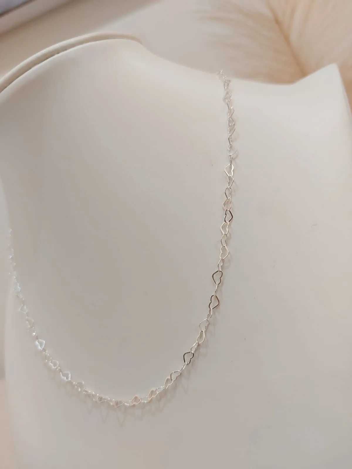 CHOKER PRATA ELO CORAÇÃO 40CM