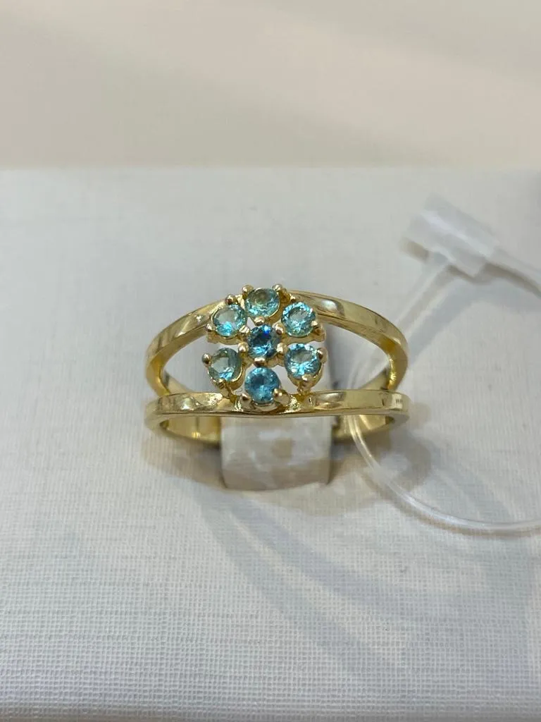 ANEL FLOR CRAVEJADO VERDE ÁGUA