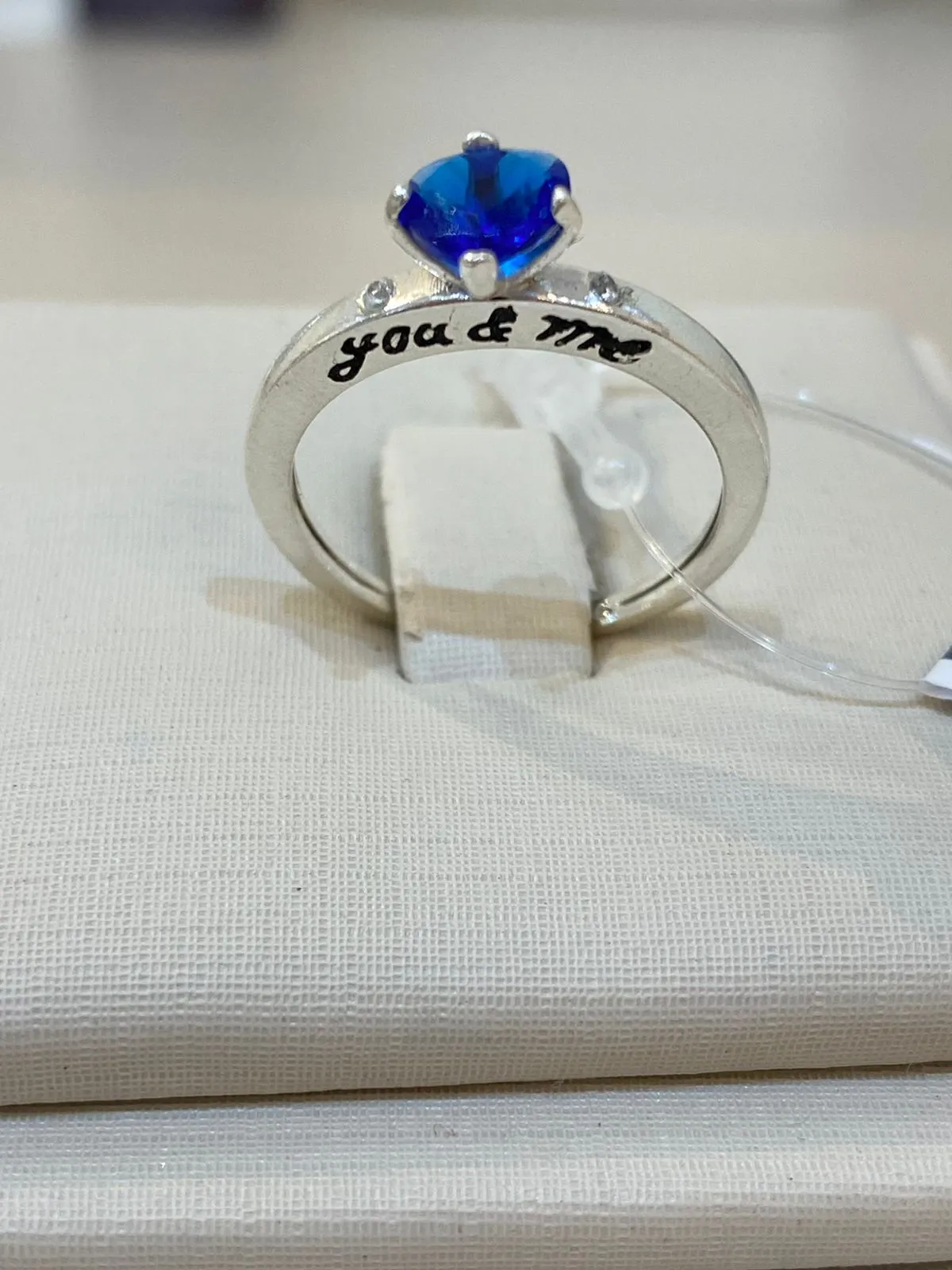 ANEL PRATA SOLITÁRIO YOU & ME AZUL