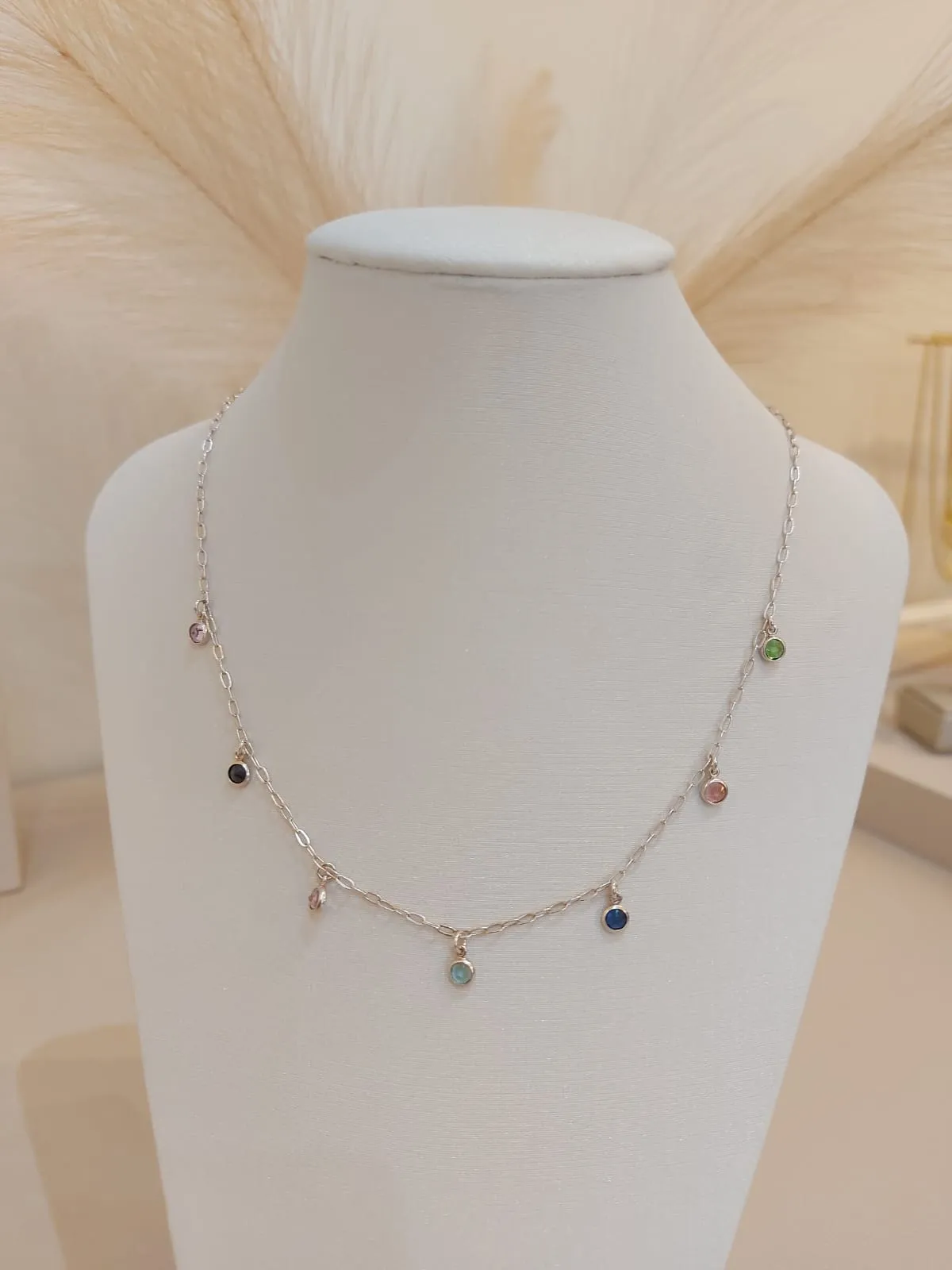 CHOKER PRATA AZUL TIFFANY/COLORS/VERDE/AZUL