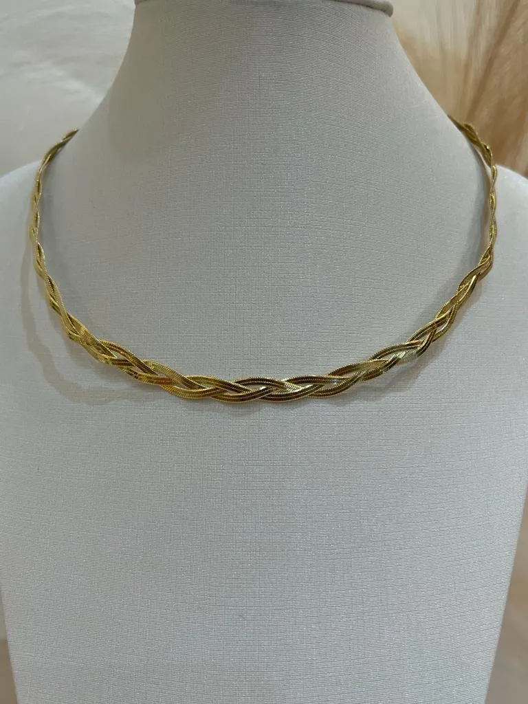 CHOKER TRANÇADA 2 FIOS