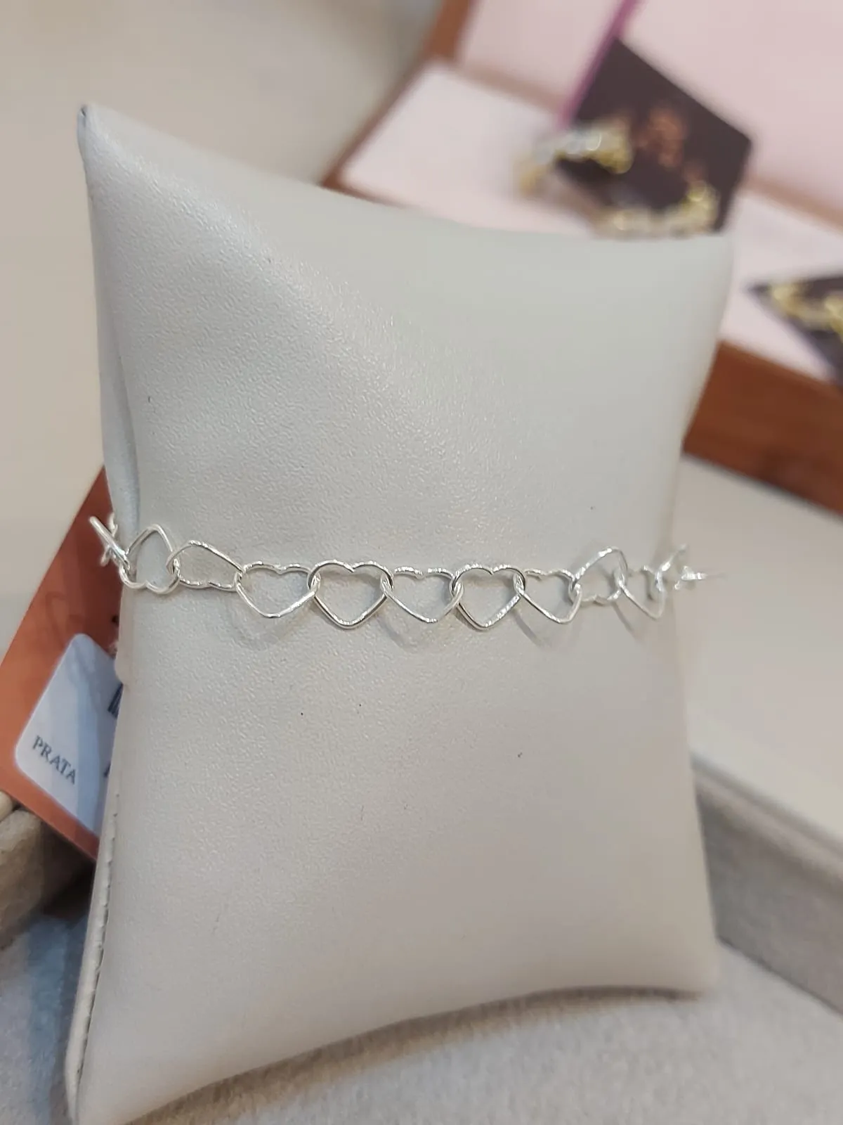 PULSEIRA PRATA ELOS CORAÇÃO G