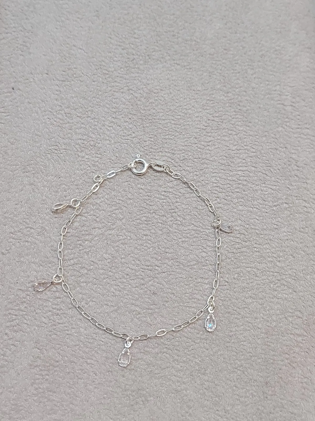 PULSEIRA PRATA GOTAS ZIRCÔNIAS