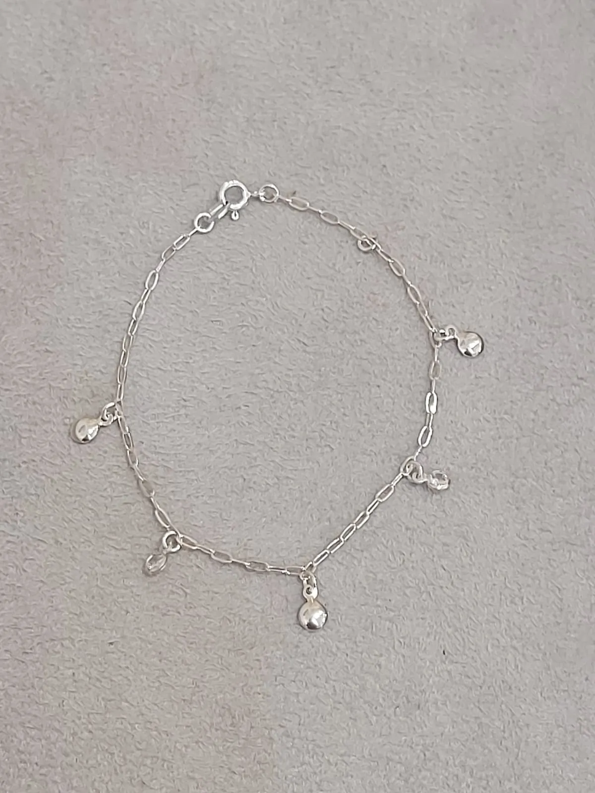 PULSEIRA PRATA  ZIRCÔNIAS E BOLINHAS