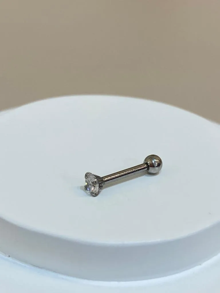 PIERCING PONTO DE LUZ ROSCA BOLINHA ATRÁS AÇO