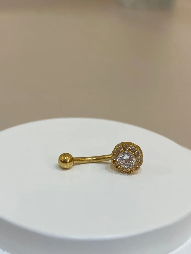 PIERCING UMBIGO 10MM CÍRCULO CRAVEJADO