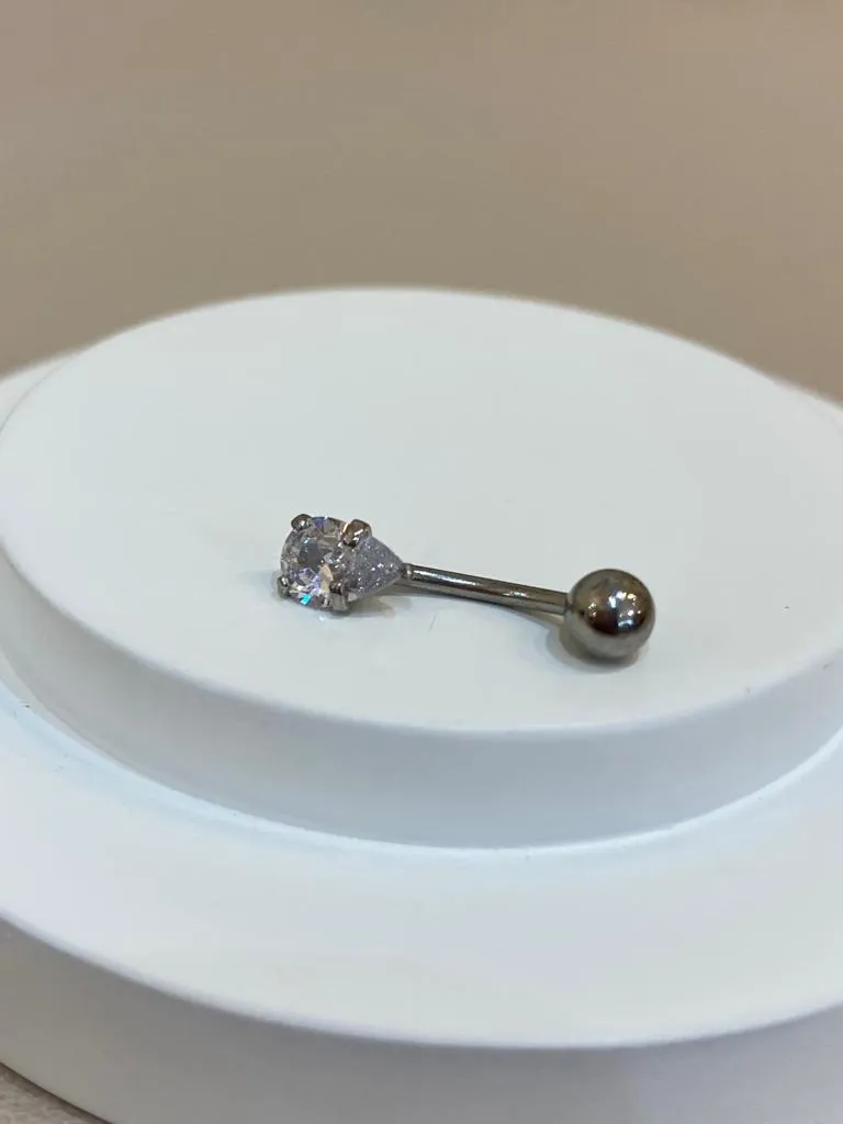 PIERCING UMBIGO GOTA ZIRCÔNIA