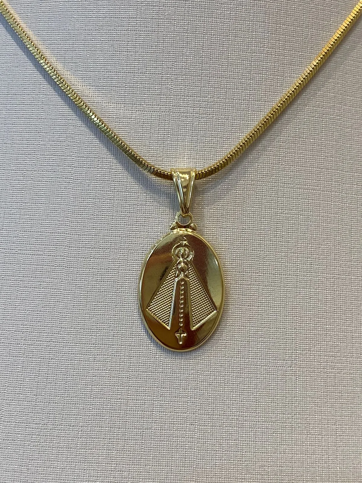 PINGENTE MEDALHA NOSSA SRA APARECIDA OVAL