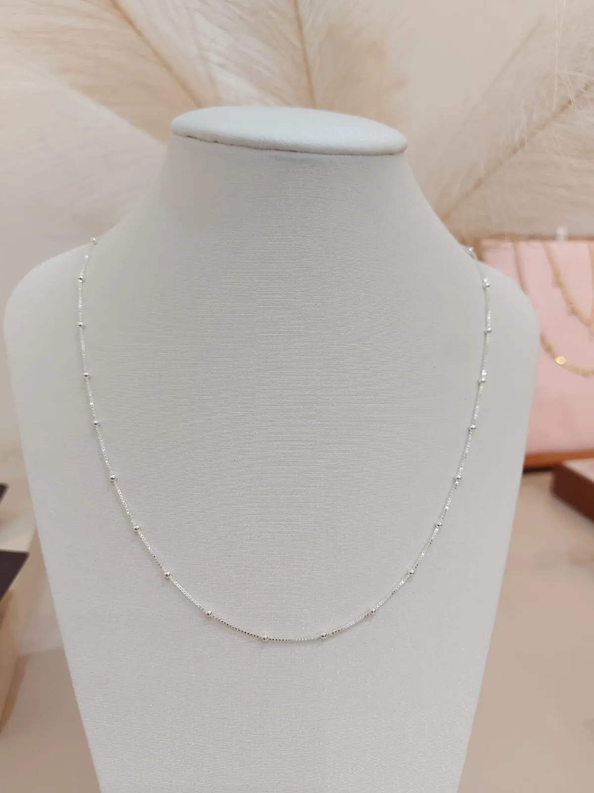 CHOKER PRATA VENEZIANA E BOLINHAS