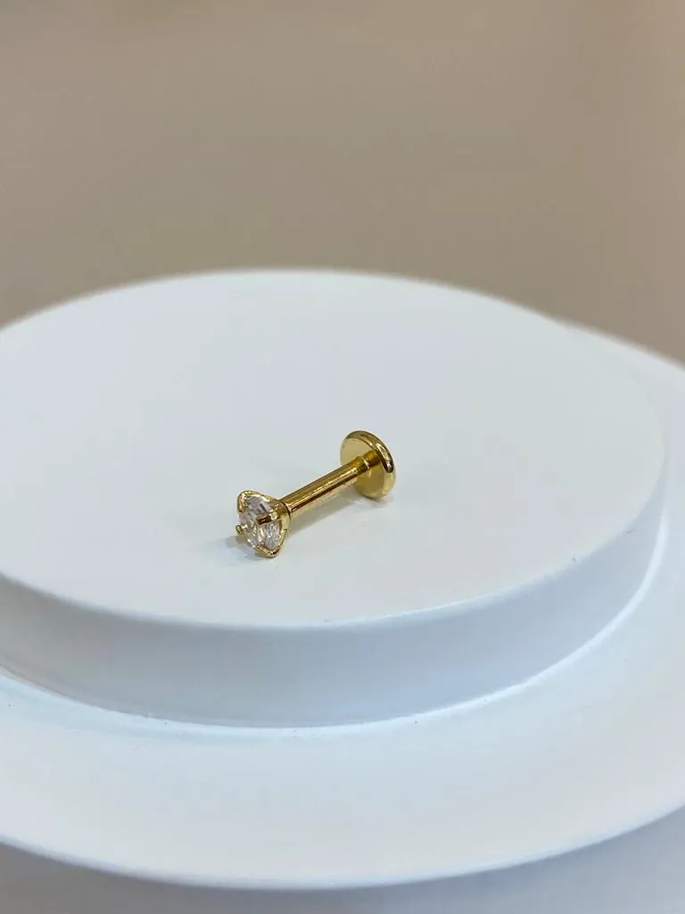 PIERCING HASTE 6MM ROSCA FRONTAL DOURADO