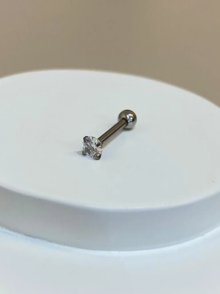 PIERCING PONTO DE LUZ ROSCA BOLINHA ATRÁS AÇO