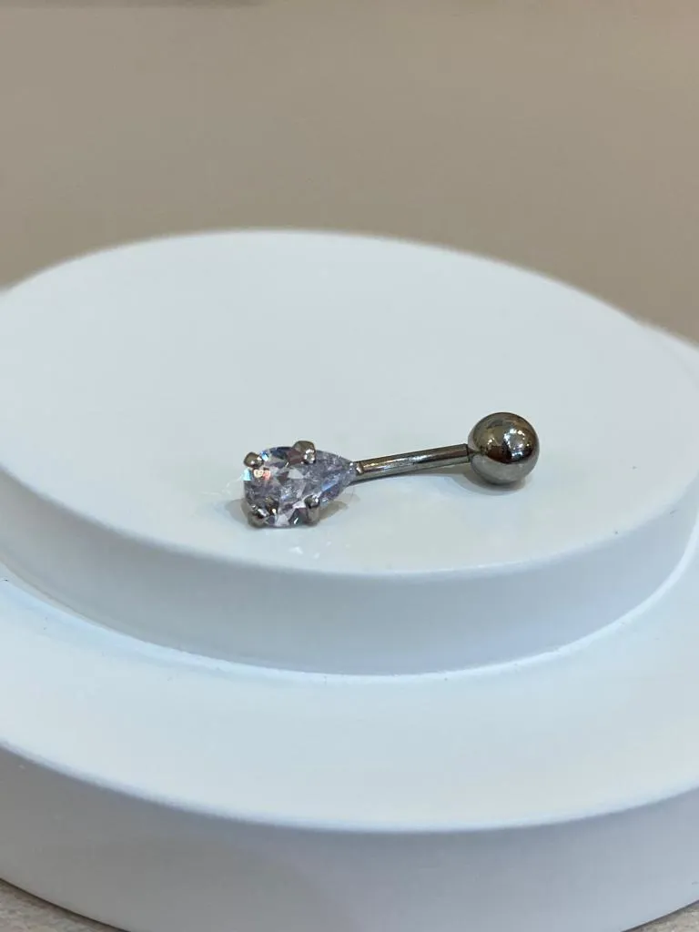 PIERCING UMBIGO GOTA ZIRCÔNIA