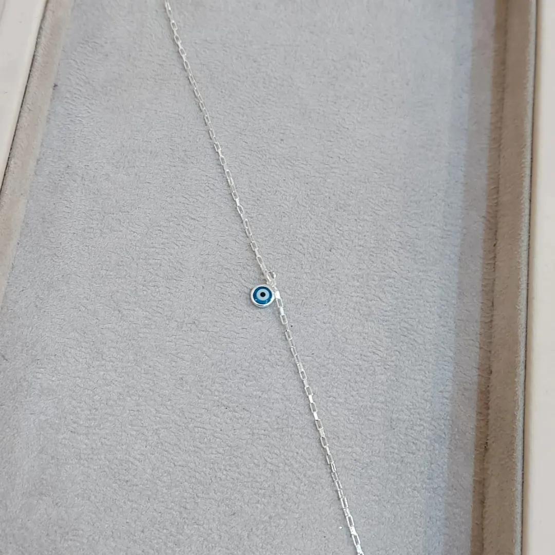TORNOZELEIRA PRATA CARTIER OLHO GREGO
