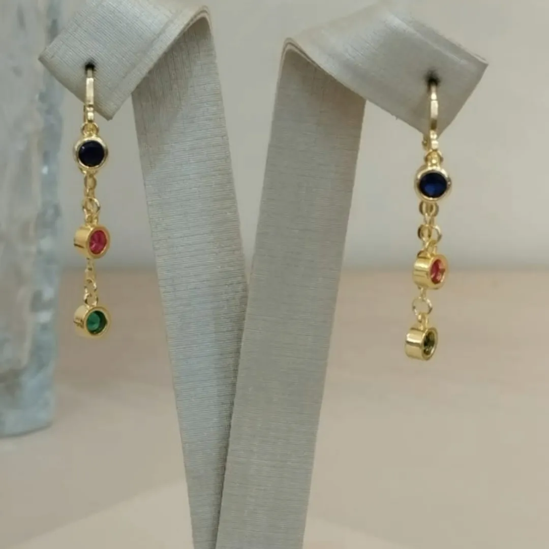 ARGOLA COM CORRENTES E ZIRCONIAS COLORS