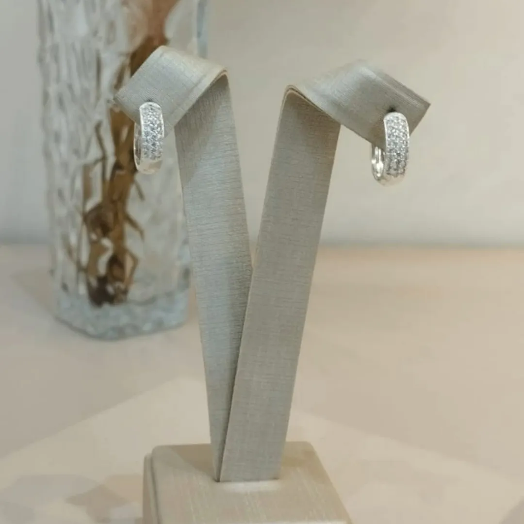 ARGOLA PRATA CRAVEJADA 3 FILEIRAS M