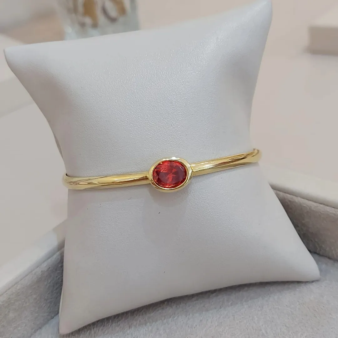 BRACELETE UMA ZIRCONIA VERMELHO