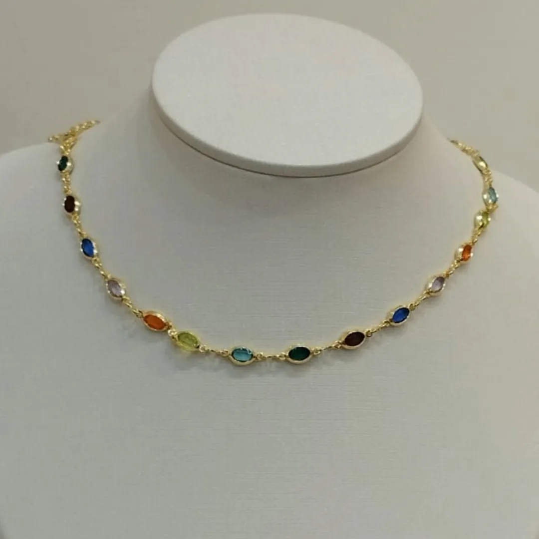 CHOKER GOTAS ZIRCONIAS COLORIDAS