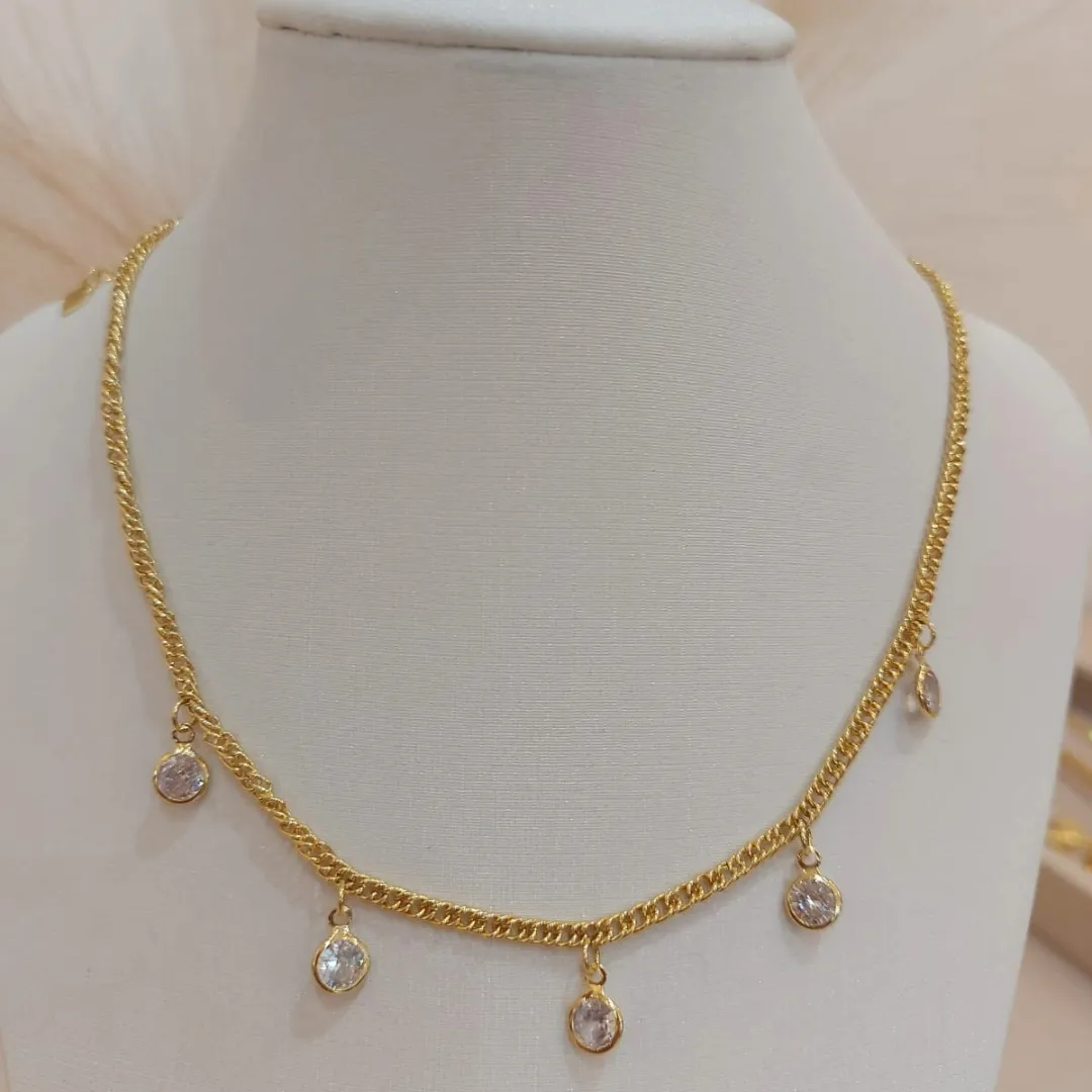 CHOKER GRUMET E ZIRCÔNIAS