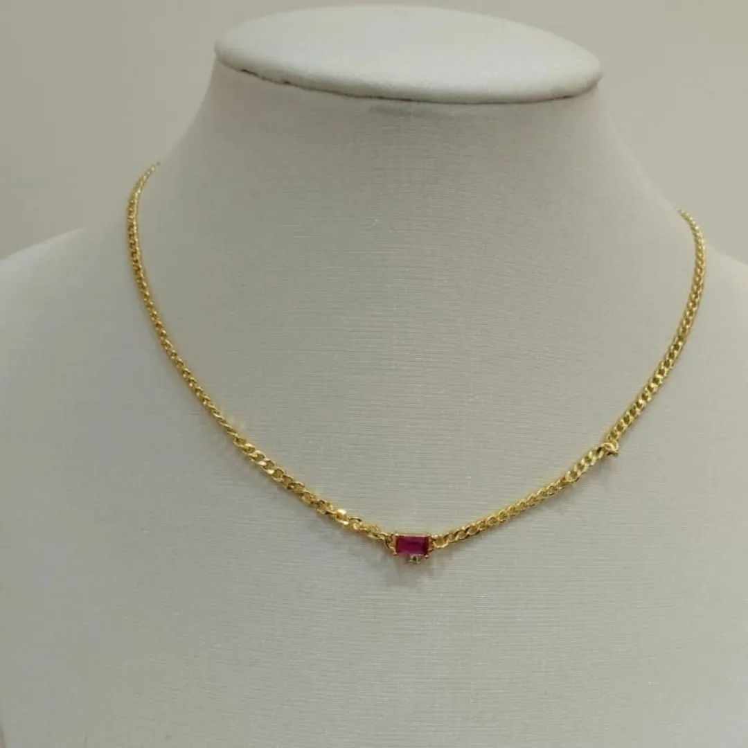 CHOKER GRUMET FUCSIA TROPICAL