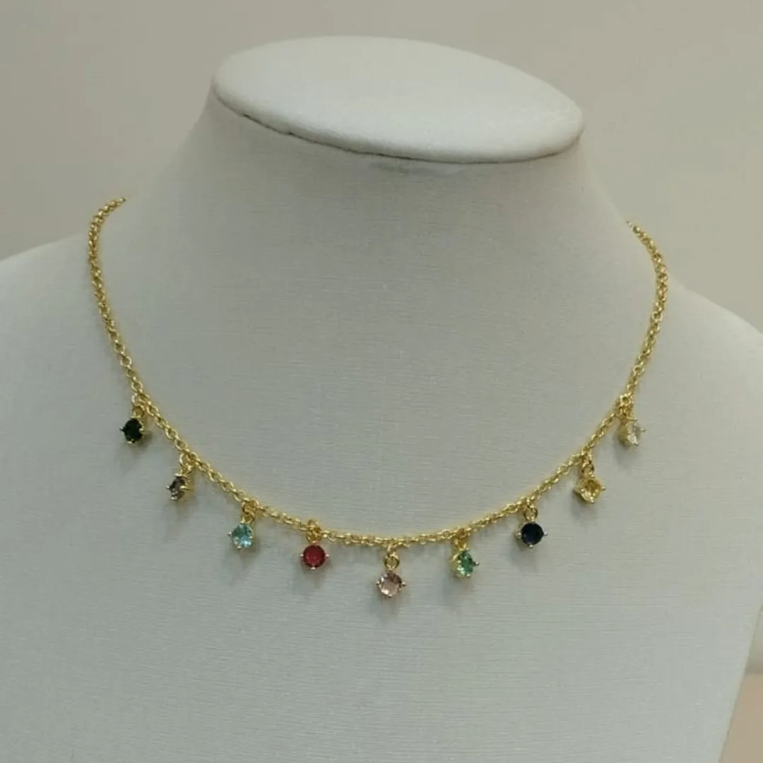 CHOKER MALHA COM ZIRCONIA QUADRADA