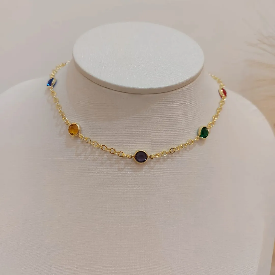 CHOKER ZIRCONIAS COLORIDAS
