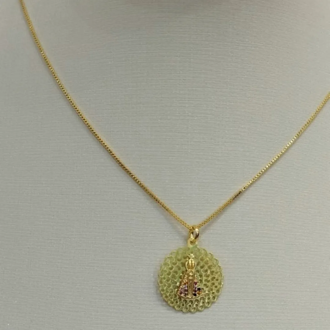 CORRENTE VENEZIANA COM MANDALA DE NOSSA SRA APARECIDA COLORS