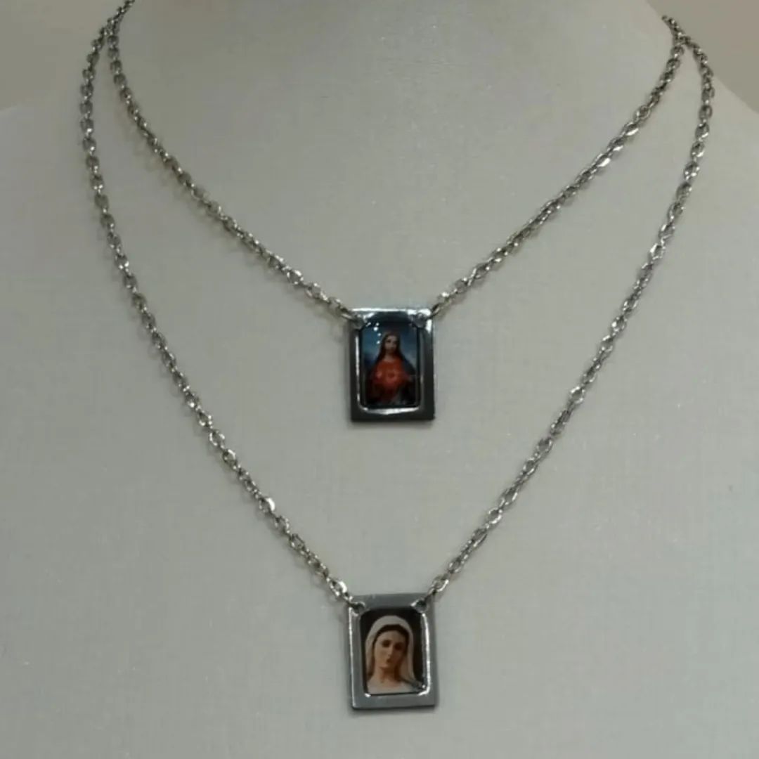 ESCAPULÁRIO AÇO NOSSA SENHORA RAINHA DA PAZ