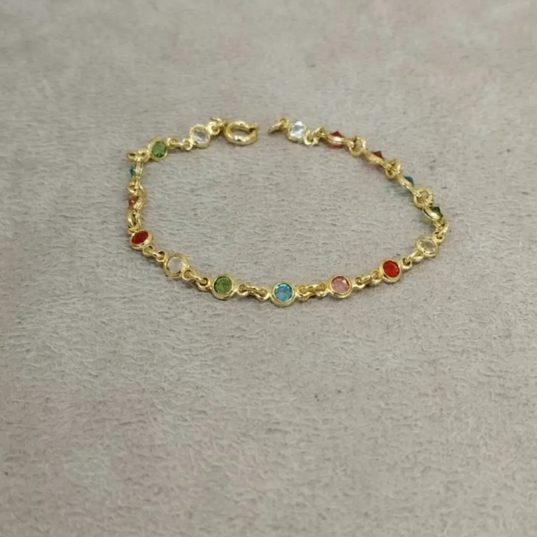PULSEIRA INFANTIL ZIRCONIAS COLORIDAS