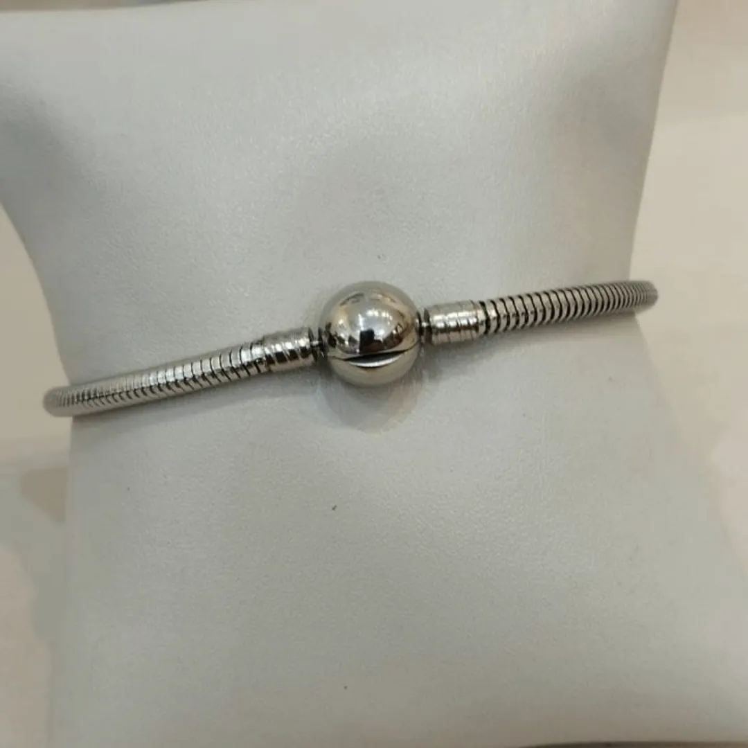 PULSEIRA PANDORA AÇO FECHO BOLINHA 17CM