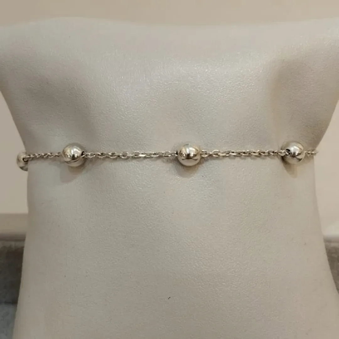PULSEIRA PRATA BOLINHAS