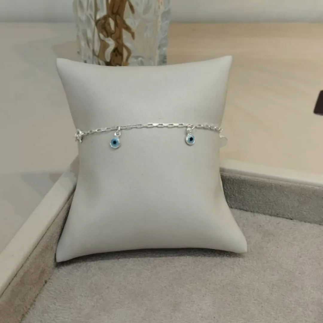 PULSEIRA PRATA CARTIER OLHO GREGO E MEDALHAS
