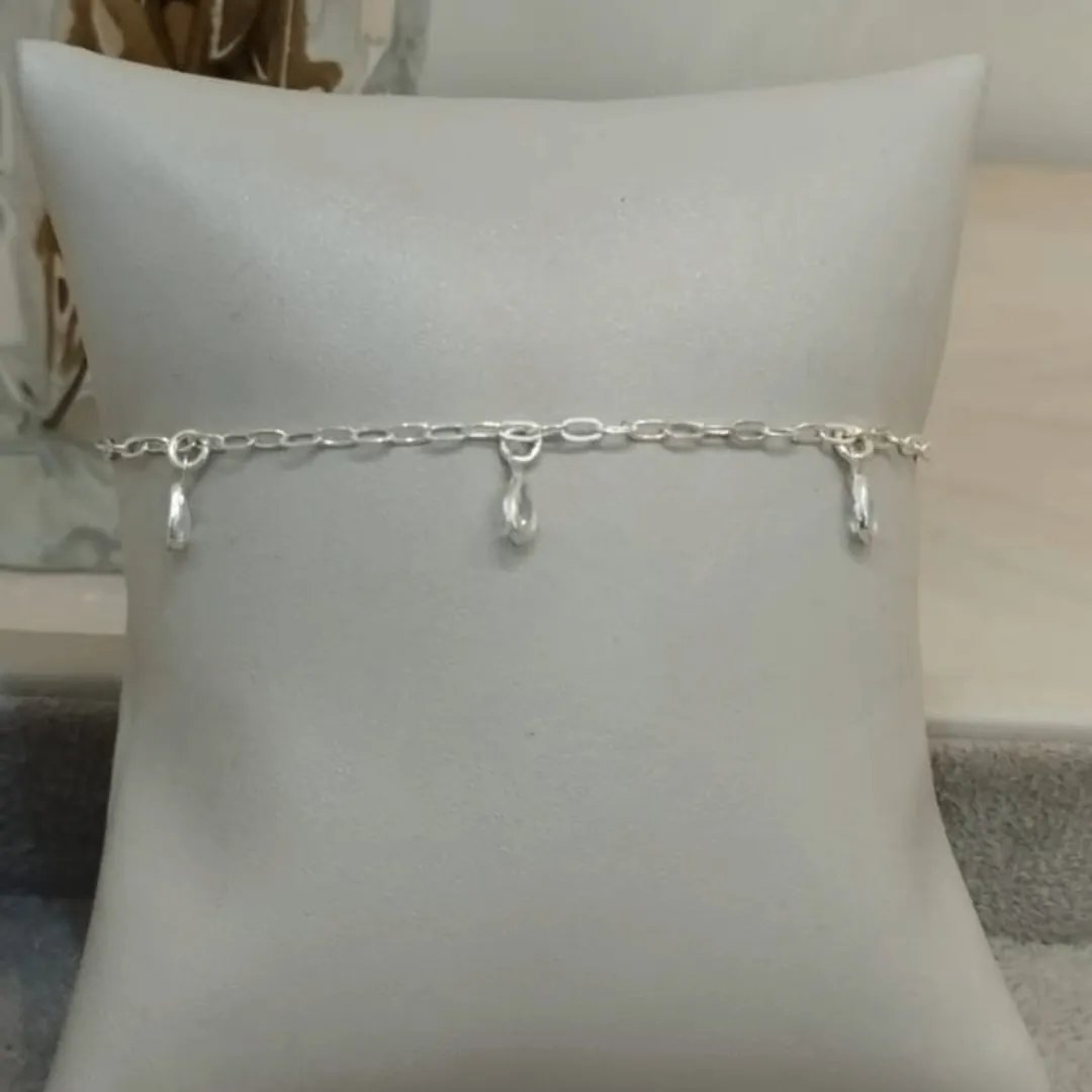 PULSEIRA PRATA GOTAS ZIRCÔNIAS